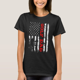 Mens Retro American Flag Proud Golf Dad Sports Fat T-Shirt