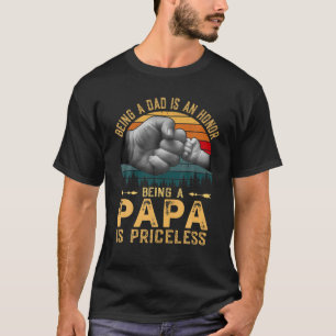 Mens Retro Being Papa Is Priceless Father's Day Vi T-Shirt
