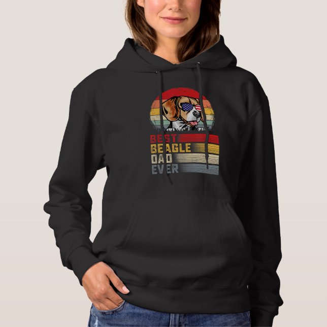 Mens Retro Best Beagle Dad Ever Father's Day Hoodie (Front)