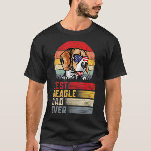 Mens Retro Best Beagle Dad Ever Father's Day T-Shirt