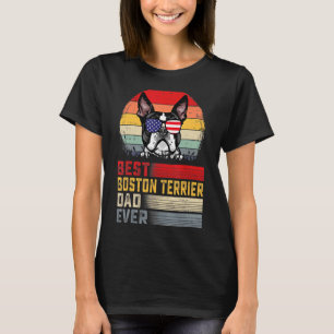 Mens Retro Best Boston Terrier Dad Ever Father's D T-Shirt