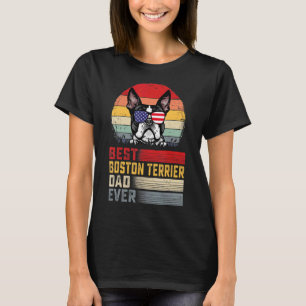 Mens Retro Best Boston Terrier Dad Ever Father's D T-Shirt