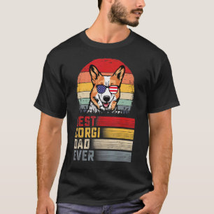 Mens Retro Best Corgi Dad Ever Father's Day T-Shirt