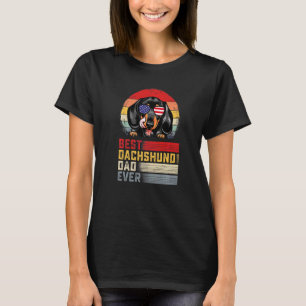 Mens Retro Best Dachshund Dad Ever Father's Day T-Shirt
