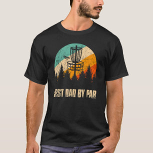Mens Retro Best Dad Sunset Vintage Frisbee Golf T-Shirt