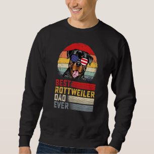 Mens Retro Best Rottweiler Dad Ever Father's Day Sweatshirt
