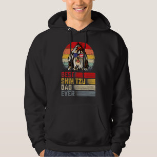 Mens Retro Best Shih Tzu Dad Ever Father's Day 2 Hoodie