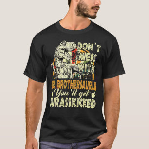 Mens Retro Big Brother Rex Saurus Fathers Day Chri T-Shirt