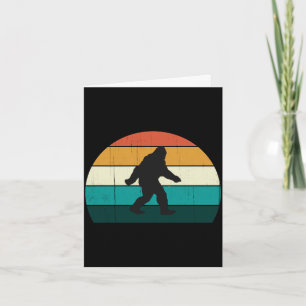Mens retro big foot - cool sunset bigfoot lovers card