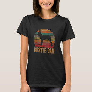 Mens Retro Boston Terrier Dad Dog Owner Pet Bostie T-Shirt