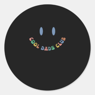 Mens Retro Cool Dads Club Funny Dad Pocket Fathers Classic Round Sticker