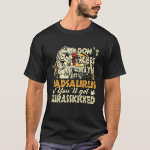 Mens Retro Dad Rex Saurus Father's Day Christmas D T-Shirt