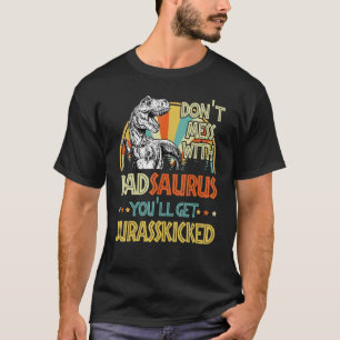 Mens Retro Dadsaurus Dinosaur Rex Vintage Father's T-Shirt