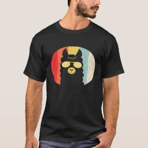 Mens Retro Distressed Sunset Sunglasses Llama Prem T-Shirt
