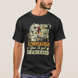 Mens Retro Father Rex Saurus Father's Day Christma T-Shirt