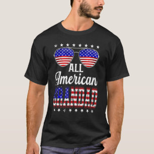 Mens Retro Father's Day All American Grandad Us Fl T-Shirt