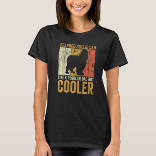 Mens Retro Fathers Day Bearded Collie Dad Dog Owne T-Shirt