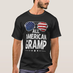 Mens Retro Father's Day Family All American Gramp  T-Shirt