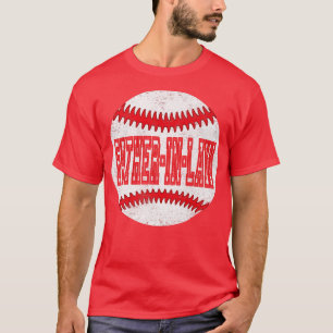 Mens Retro Father's Day Softball FatherInLaw & Bas T-Shirt