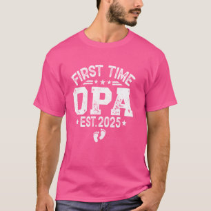 Mens Retro First Time Opa Est 2025 Promoted To Opa T-Shirt