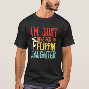 Mens Retro Flipping Daughter Cheer Dad Gymnast Gy T-Shirt