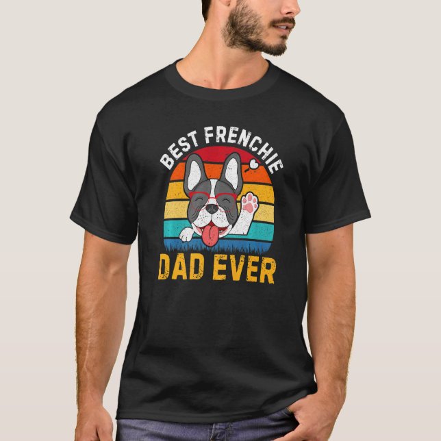 Mens Retro Frenchie Dad  French Bulldog Dog Father T-Shirt (Front)