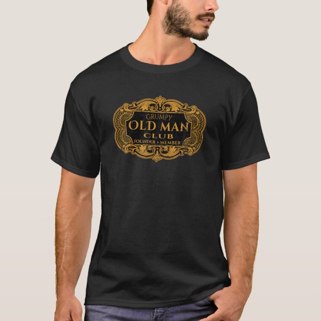 Mens Retro Grumpy Old Man Club Founder Member Dad T-Shirt (Front)