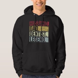 Mens Retro Husband Dad Dentist Legend For Father Hoodie