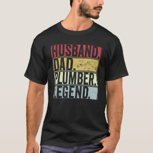 Mens Retro Husband Dad Plumber Legend   For Father T-Shirt