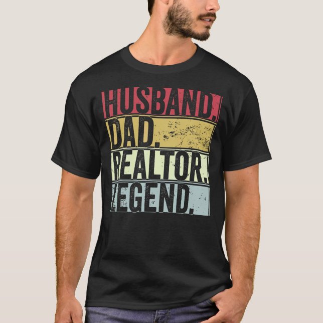 Mens Retro Husband Dad Realtor Legend   For Father T-Shirt (Front)