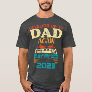 Mens Retro Levelling Up To Dad Again 2023 Promoted T-Shirt