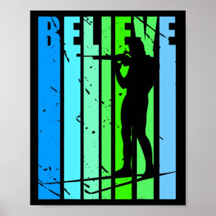 Mens Retro Mens Biathlon Target Shooting Gun Ski S Poster