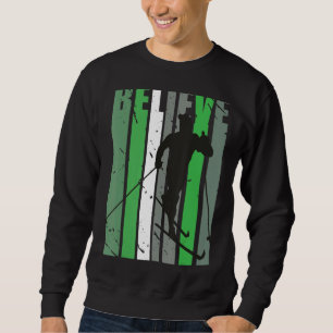 Mens Retro Mens Cross Country Skier Skiing Cool Ma Sweatshirt