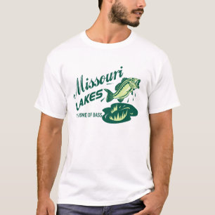 Mens Retro Missouri Lakes Bass Fishing T-Shirt