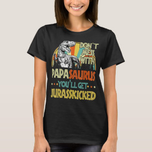 Mens Retro Papasaurus Dinosaur Rex Vintage Father' T-Shirt