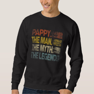 Mens Retro Pappy Man Myth Legend Vintage Father's  Sweatshirt