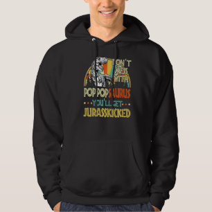 Mens Retro Pop Popsaurus Dinosaur Rex Vintage Fath Hoodie