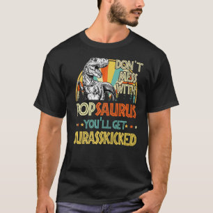 Mens Retro Popsaurus Dinosaur Rex Vintage Father's T-Shirt