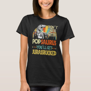 Mens Retro Popsaurus Dinosaur Rex Vintage Father's T-Shirt