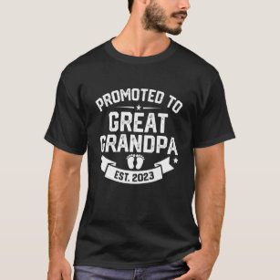 Mens Retro Promoted To Great Grandpa Est 2023 Men  T-Shirt