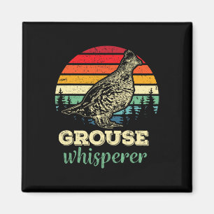 Mens Retro Ruffed Grouse Whisperer Bird Hunting Bi Magnet