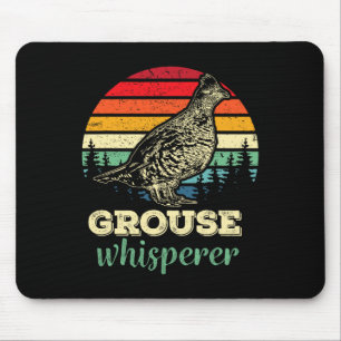 Mens Retro Ruffed Grouse Whisperer Bird Hunting Bi Mouse Pad