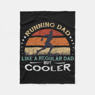 Mens Retro Running Dad Apparel Father's Day Birthd Fleece Blanket
