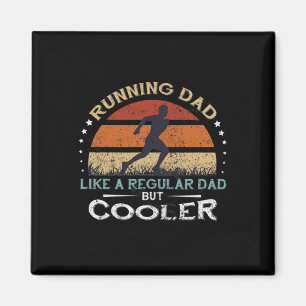 Mens Retro Running Dad Apparel Father's Day Birthd Magnet