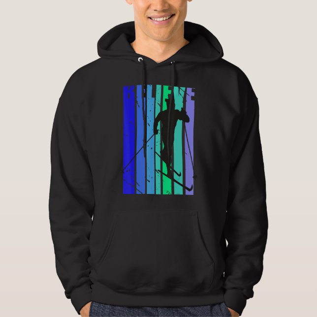 Mens Retro Ski Skiing Winter Sports Race Racing Do Hoodie (Front)