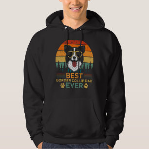 Mens Retro Style Best Border Collie Dad Ever Fathe Hoodie
