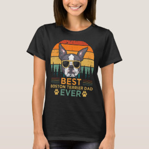Mens Retro Style Best Boston Terrier Dad Ever Fath T-Shirt