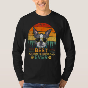 Mens Retro Style Best Boston Terrier Dad Ever Fath T-Shirt
