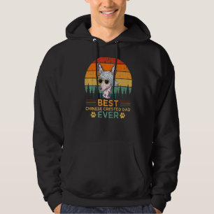Mens Retro Style Best Chinese Crested Dad Ever Fat Hoodie