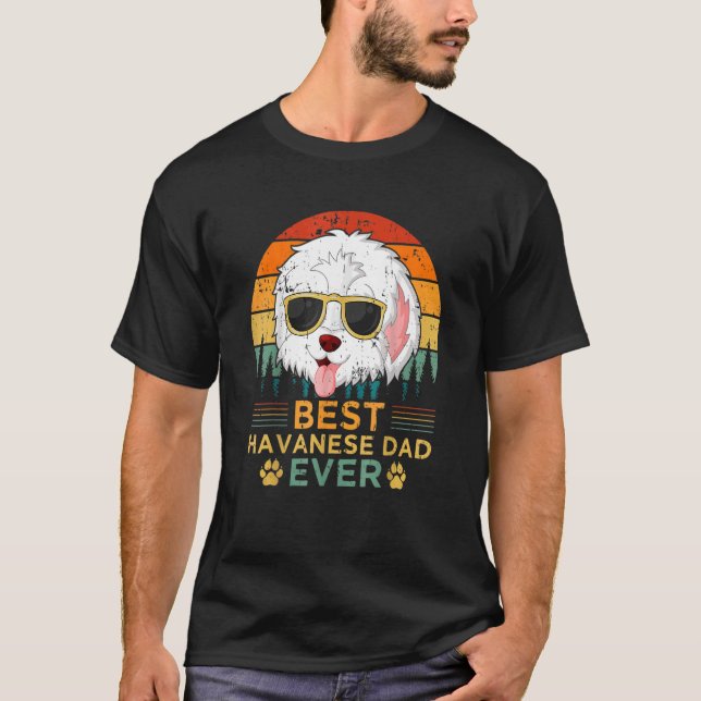 Mens Retro Style Best Havanese Dad Ever Father's D T-Shirt (Front)